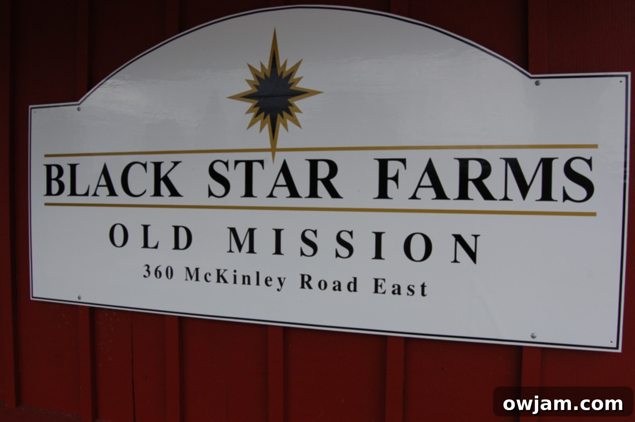 Entrance to Black Star Farms winery, a beautiful estate