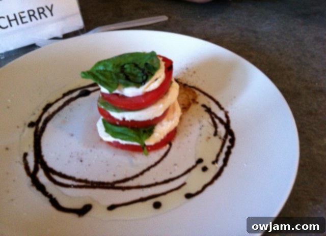 Fresh Caprese salad with tomatoes, mozzarella, and basil