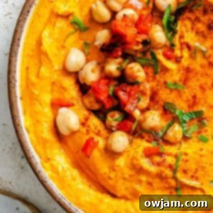 Smoky Red Pepper Hummus 8 Roasted Red Pepper Hummus 1200 x 1200