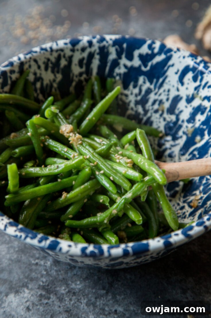 Sesame Ginger Garlic Green Beans