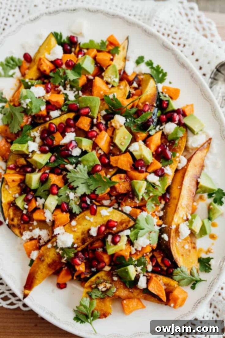 Roasted Sweet Potato and Acorn Squash Winter Salad