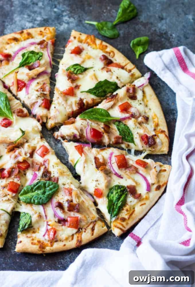 Turkey Bacon Ranch Pizza