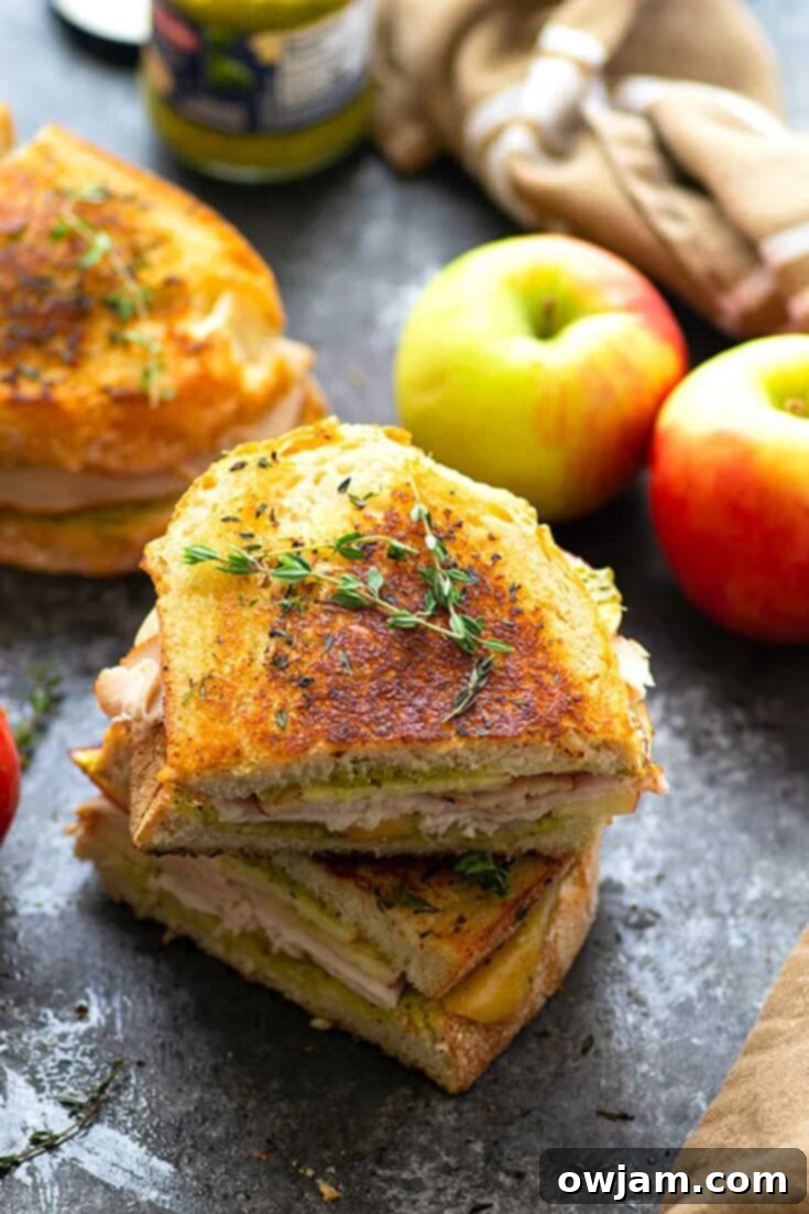 Apple Gouda Pesto Turkey Panini