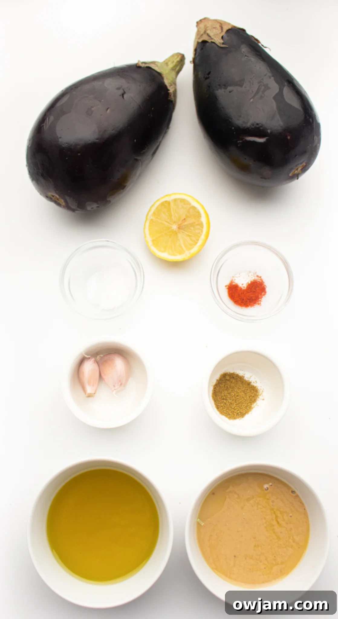 Air Fryer Eggplant ingredients. 