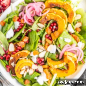 Za'atar Roasted Delicata Squash with pomegranate seeds.