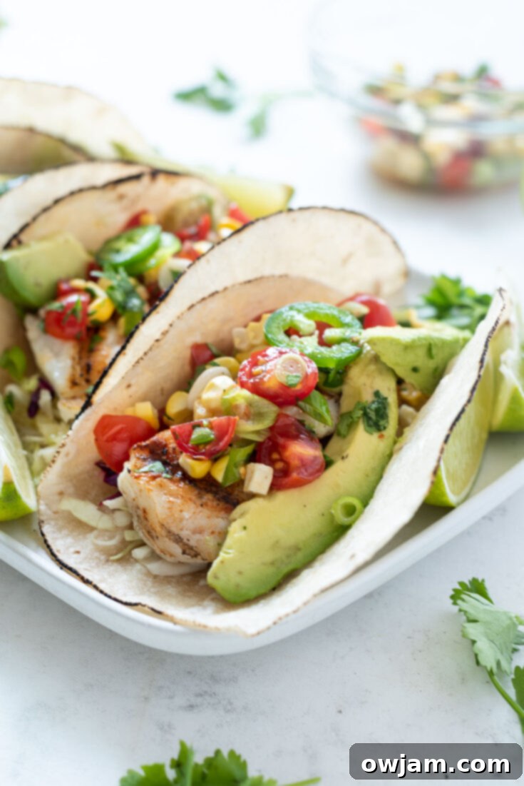 Grilled Fish Tacos with Cherry Tomato Salsa