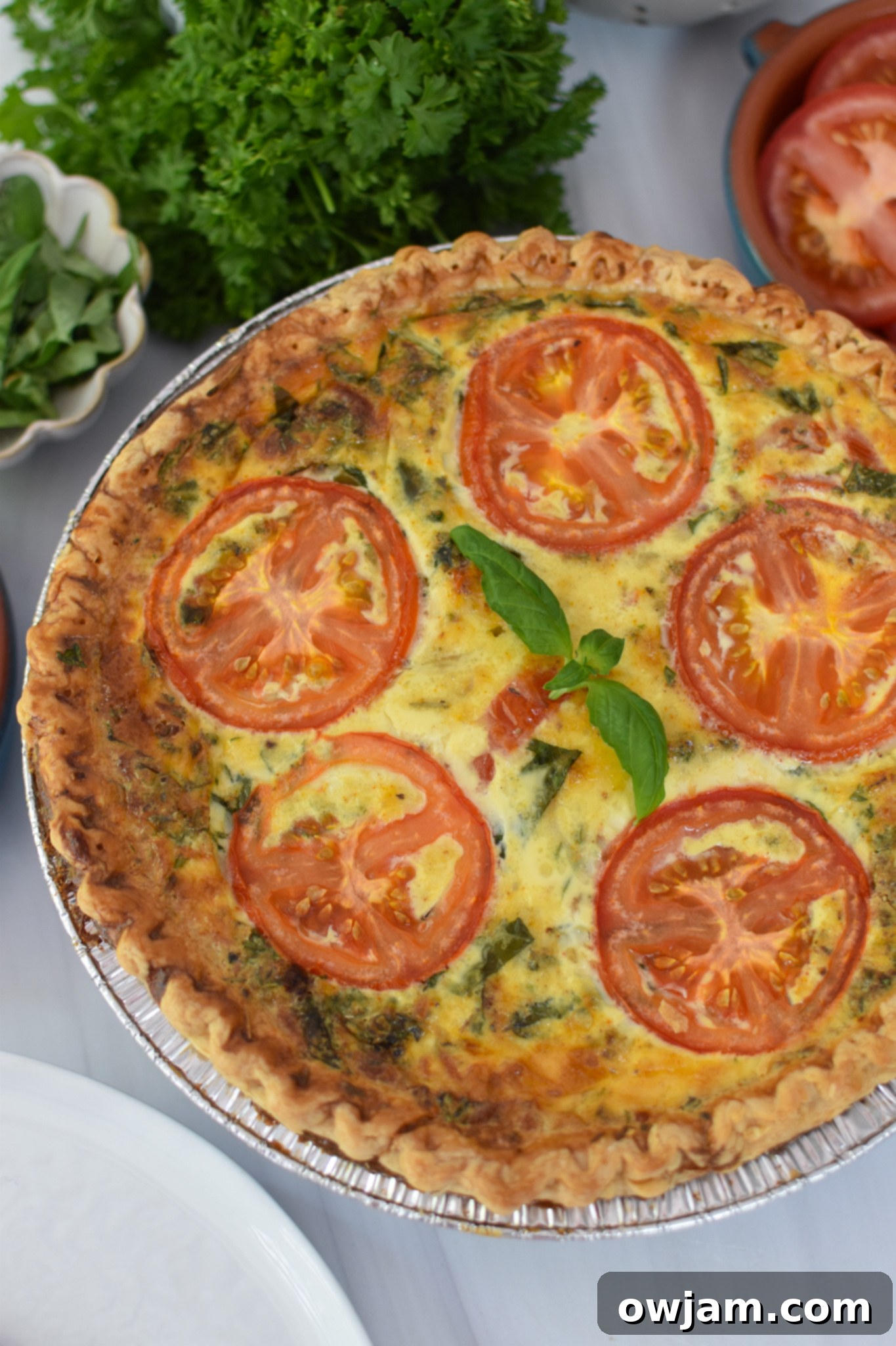 Caprese Quiche Lorraine Delight 10 Caprese Quiche Lorraine Recipe basil on quiche.