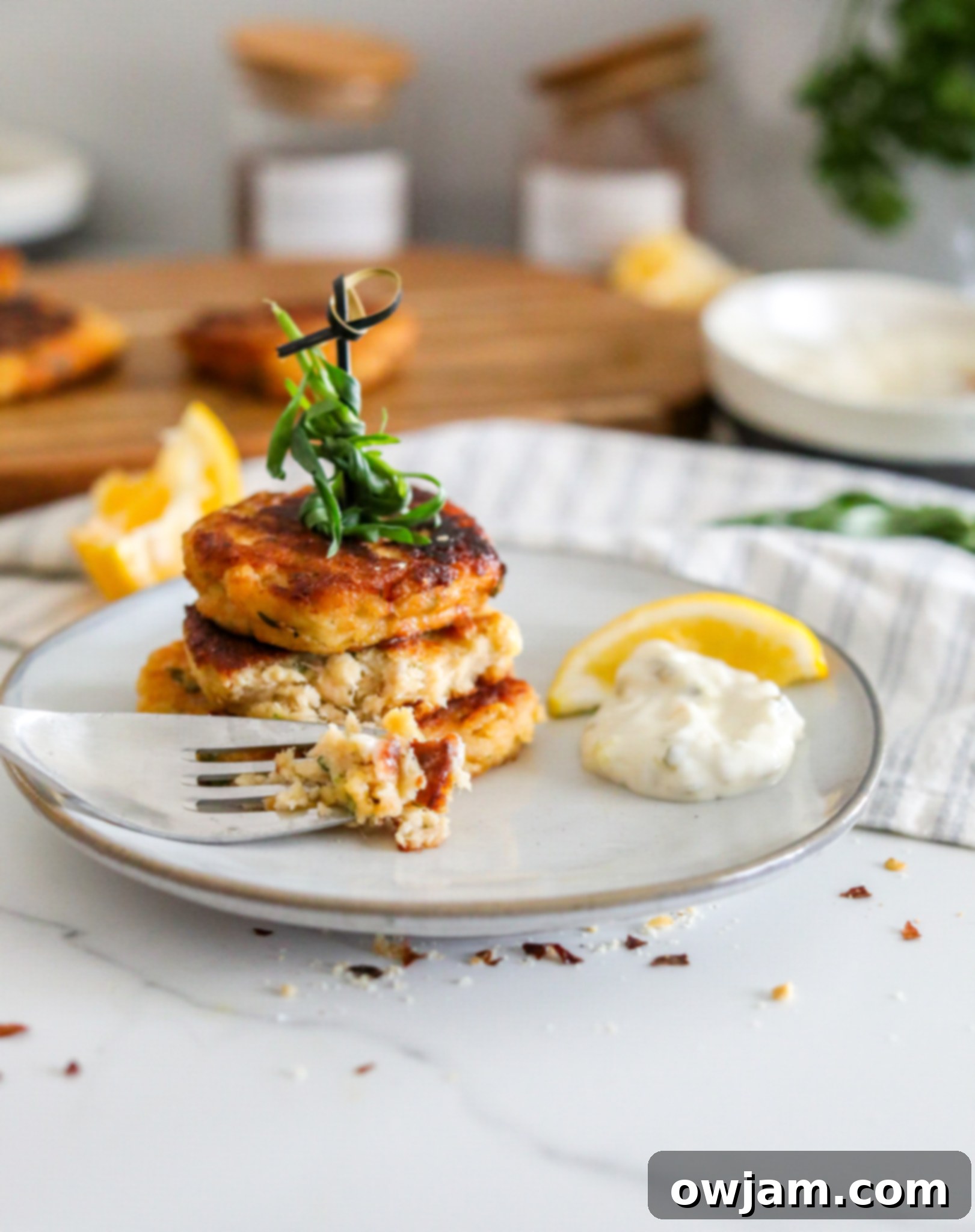 Effortless Crab Cake Perfection 11 Easy Crab Cake Recipe crab cake on a white plate.