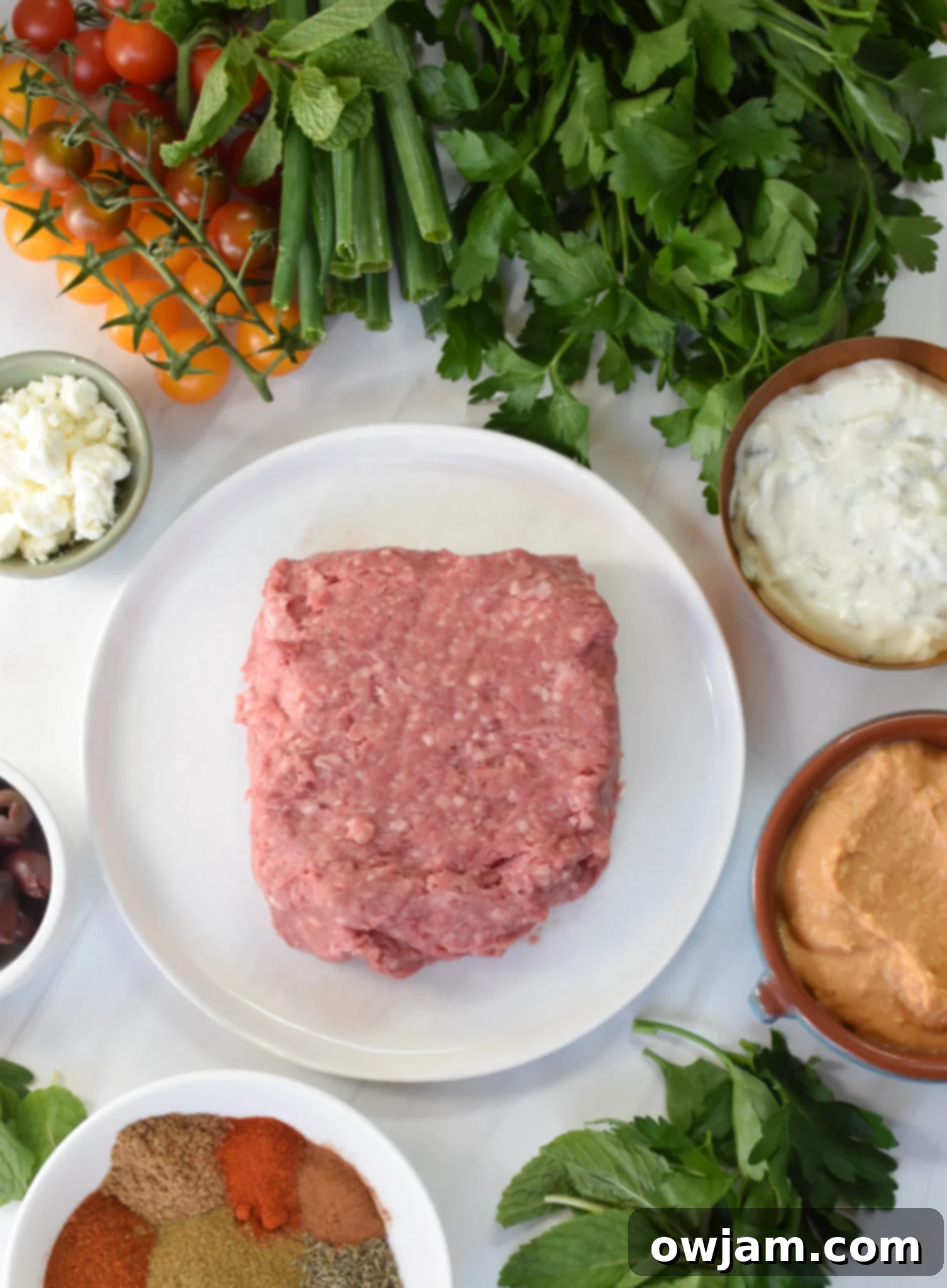 Minced Lamb Recipe ingredients. 