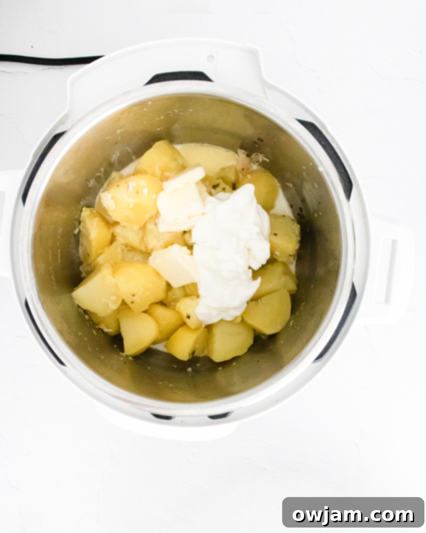 Perfect Instant Pot Chicken Breasts 6 Instant Pot Chicken Breast Recipe ingredients in an instant pot.