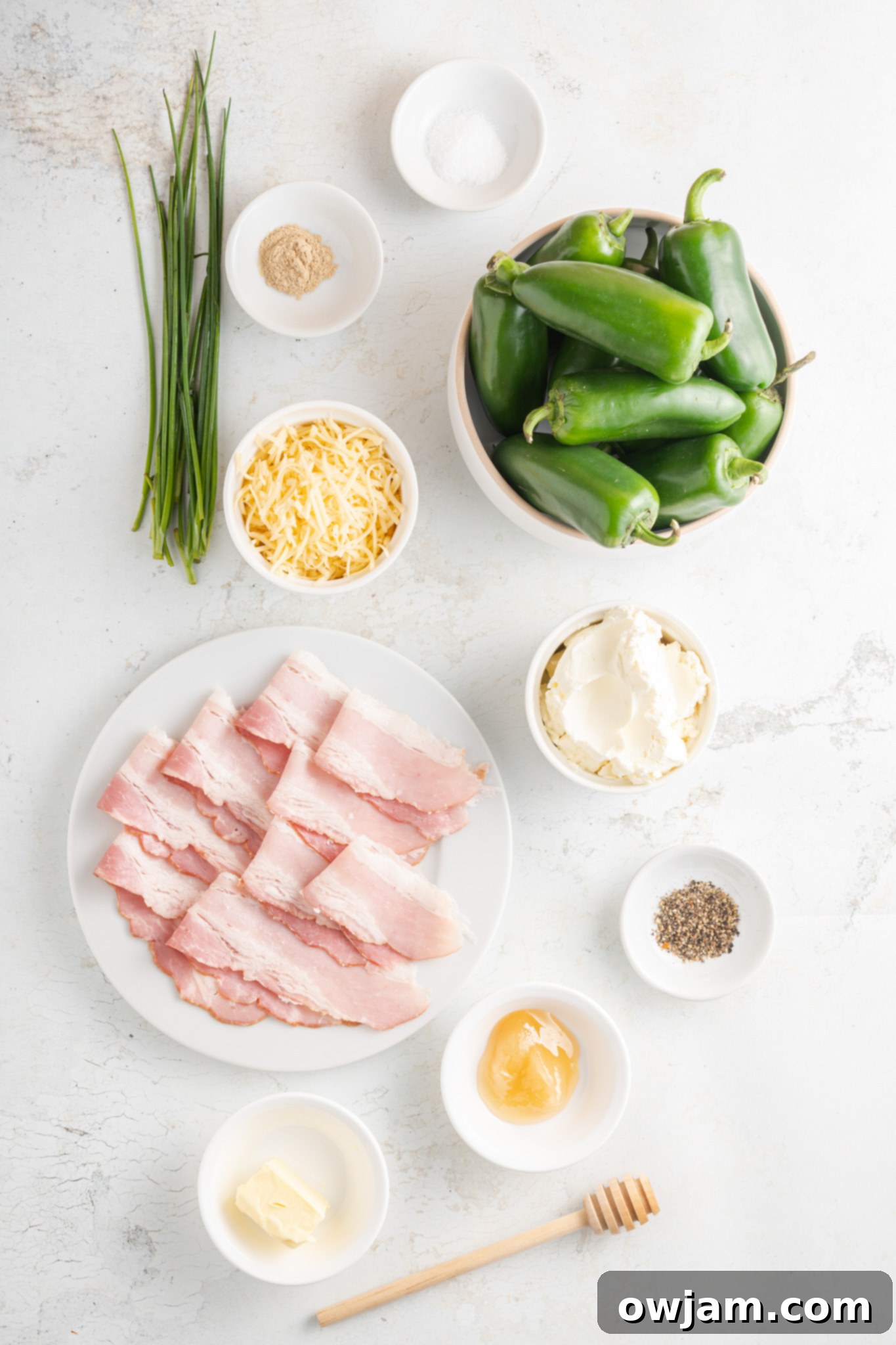 Jalapeño Poppers with Bacon ingredients.