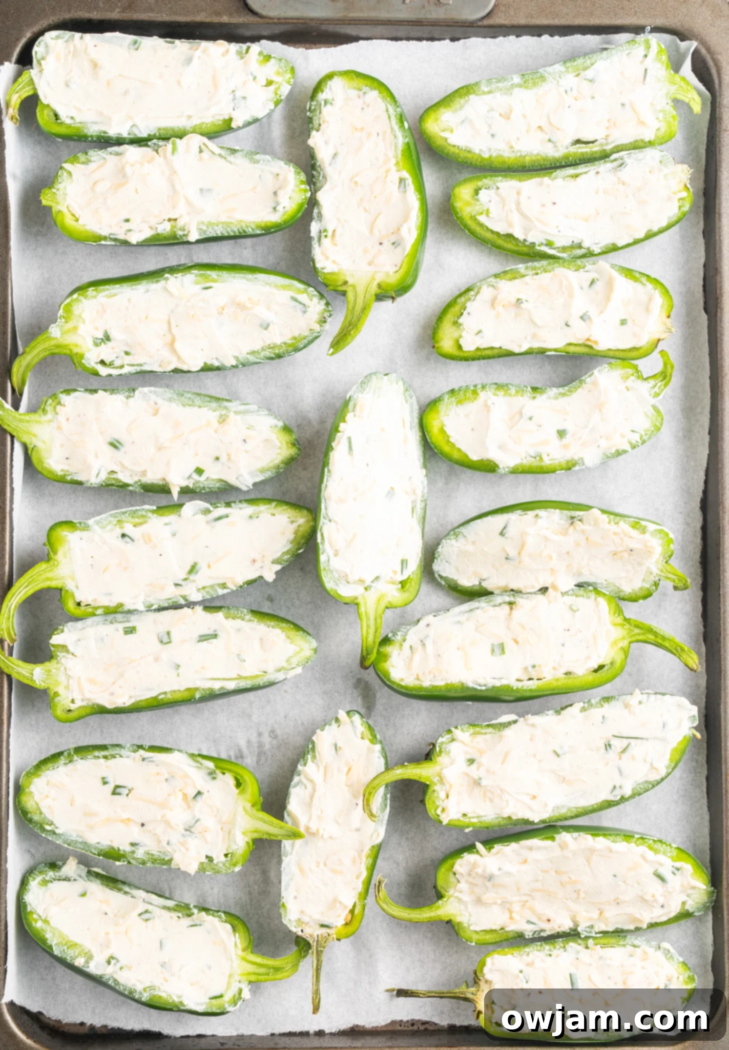 Jalapeño Poppers with Bacon cream cheese in the jalapeños. 
