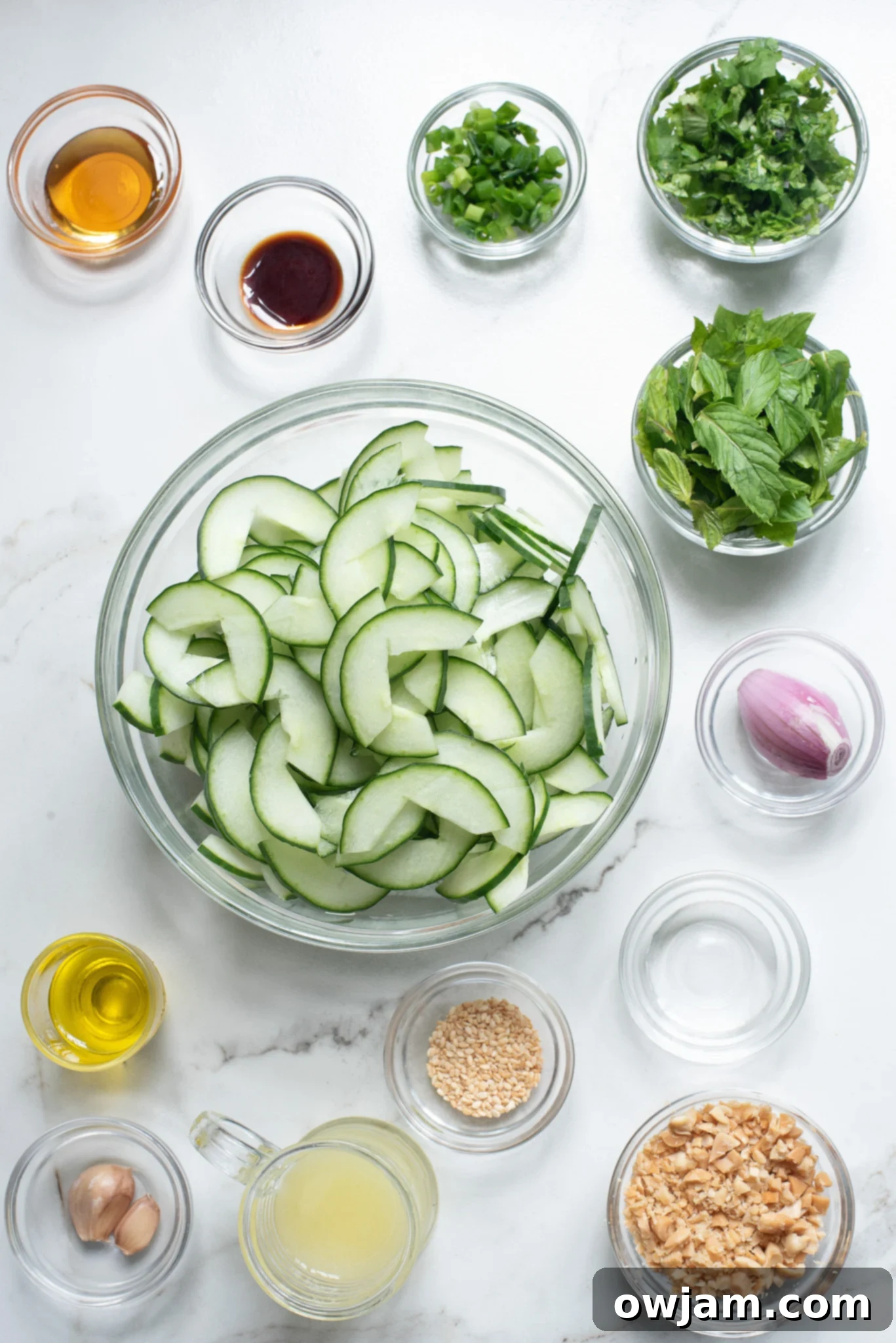 Thai Cucumber Salad ingredients. 