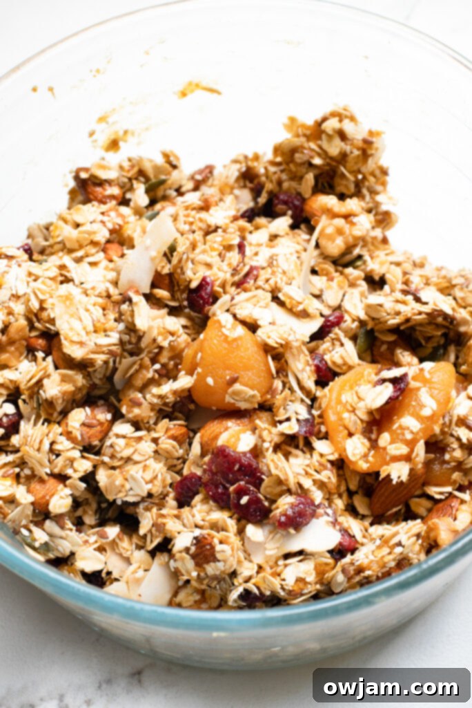 Effortless Date Granola Bars 8 Easy Date Granola Bars mixture combined in a bowl.
