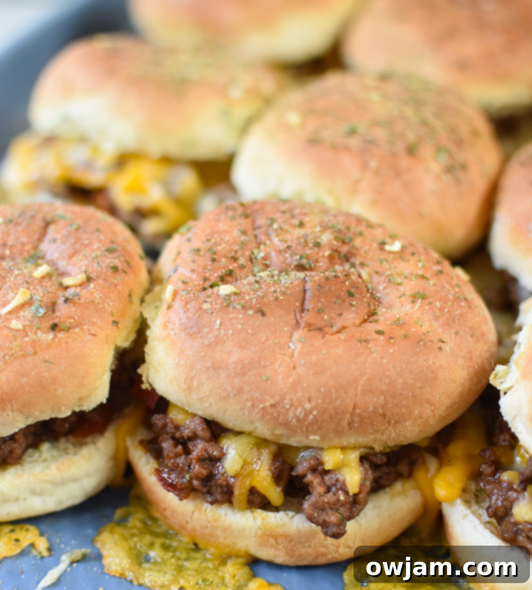 Taco Beef Sliders with cheese.