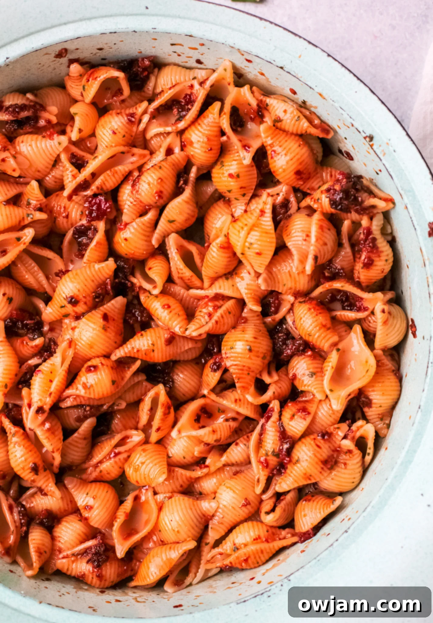 A beautifully plated bowl of Sun-Dried Tomato Pesto Pasta, garnished with fresh basil and Parmesan cheese, showcasing a ready-to-eat meal.