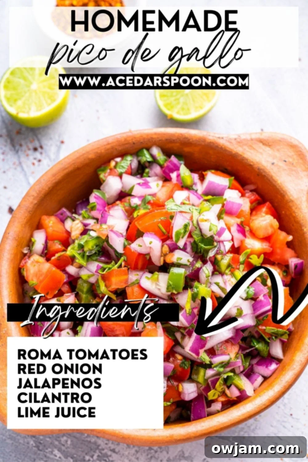 Fresh Homemade Pico de Gallo 8 Homemade Pico de Gallo with logo.