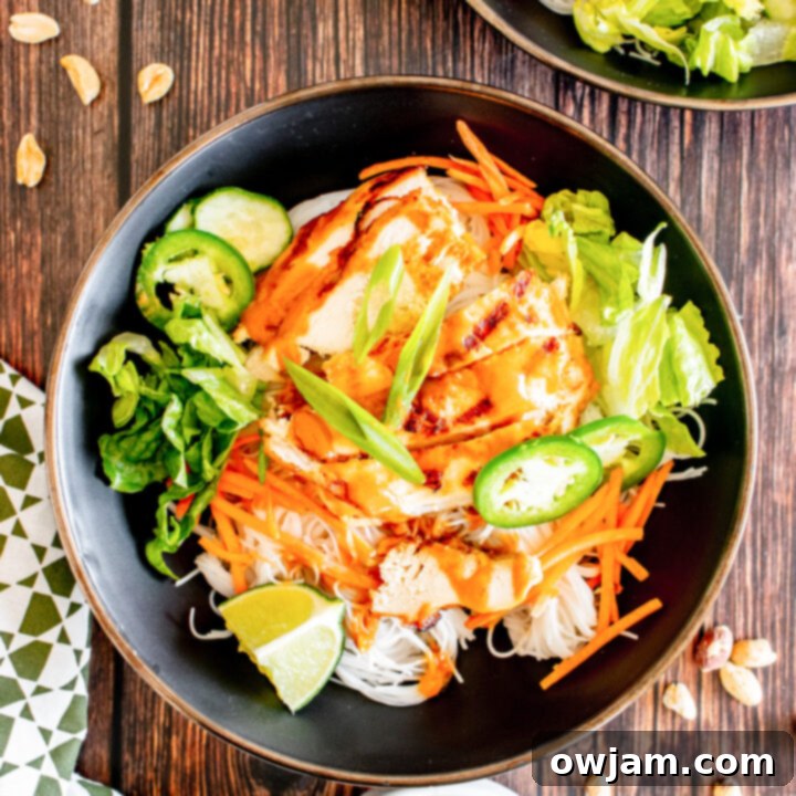 Vibrant Thai Chicken Noodle Salad 14 Thai Chicken Noodle Salad with carrots.