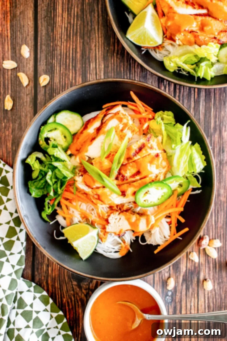 Thai Chicken Noodle Salad with carrots.