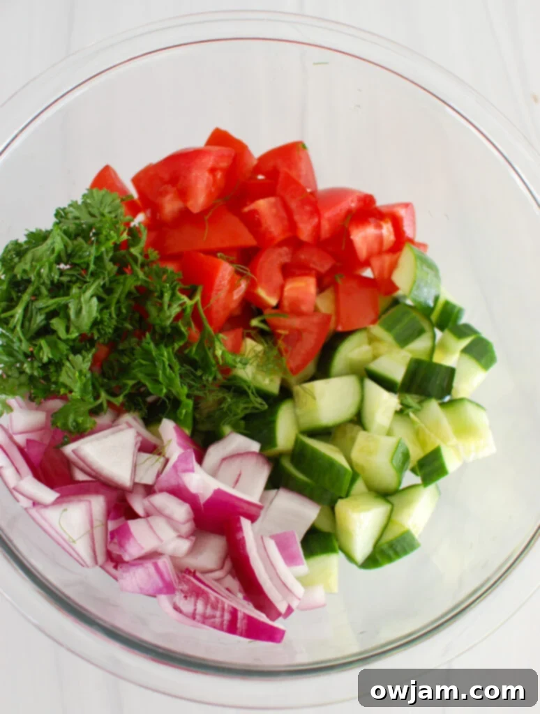 Cooling Cucumber Tomato Yogurt Salad 3 Tomato Cucumber Salad with Yogurt Dressing Ingredients