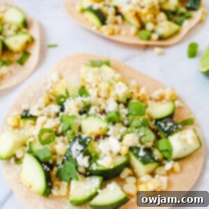 Zesty Zucchini Tacos 8 Easy Zucchini Tacos, a vibrant close-up of the assembled dish.