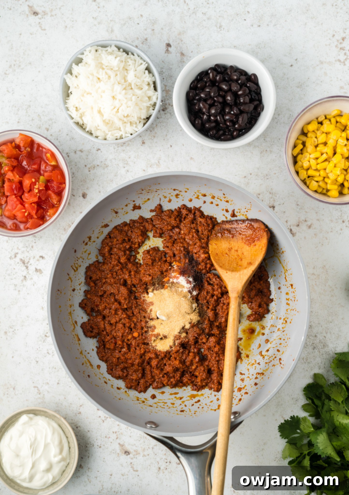 Stuffed Poblano Peppers Recipe chorizo in skillet