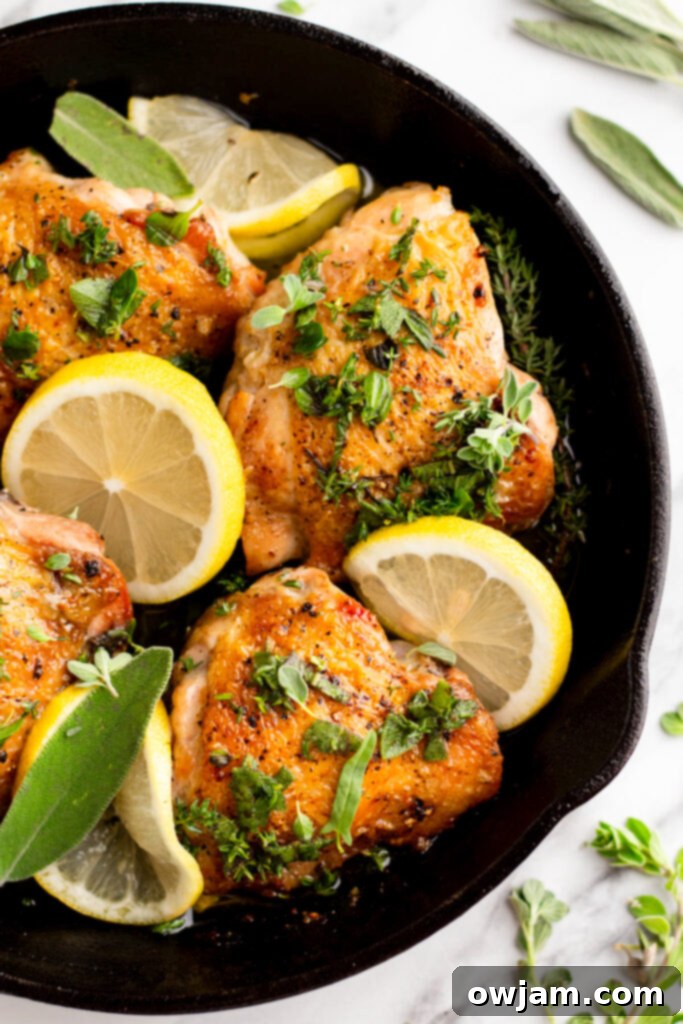 Zesty Lemon Garlic Chicken 2 Lemon Garlic Chicken in a skillet.