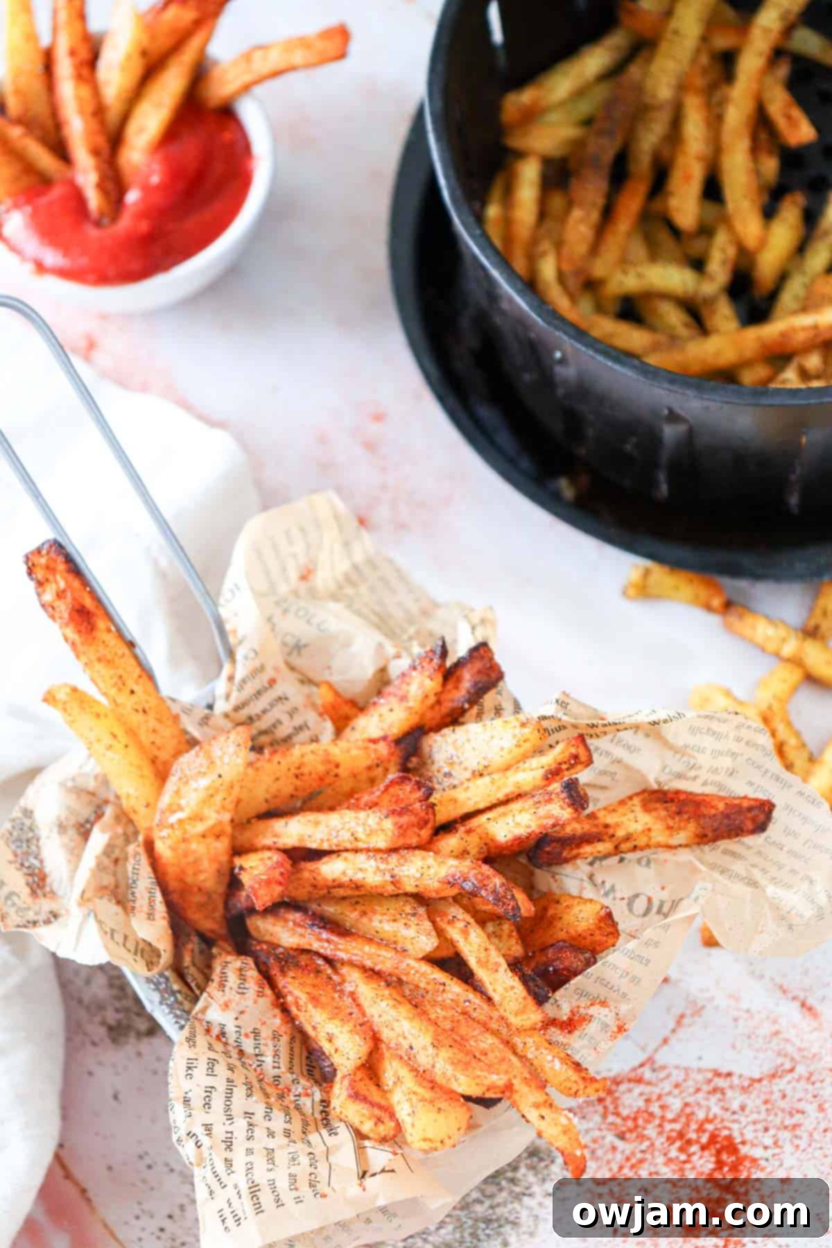 Ultimate Crispy Air Fryer French Fries 9 Air Fryer French Fries Recipe with ketchup