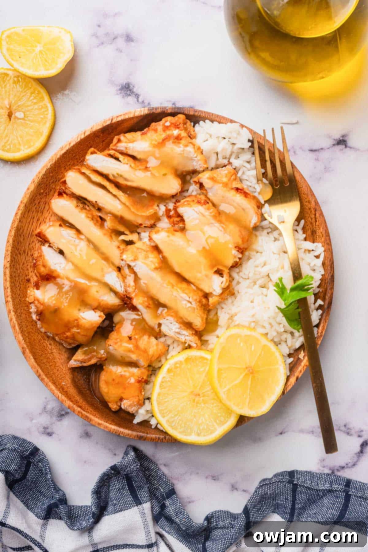 Ingredients for lemon sauce with lemon slices