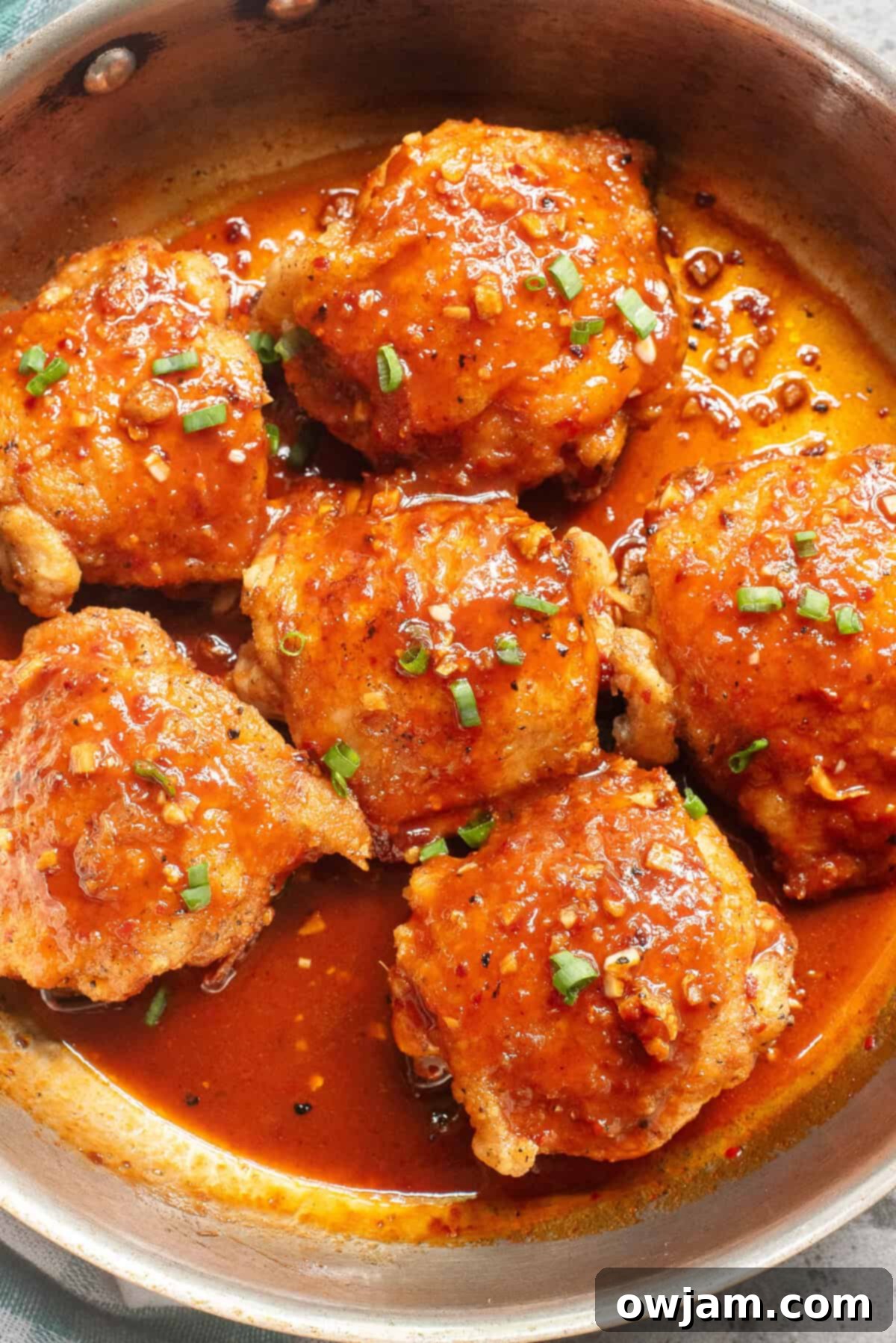 Sticky Honey Ginger Chicken 2 Honey Ginger Chicken in a skillet