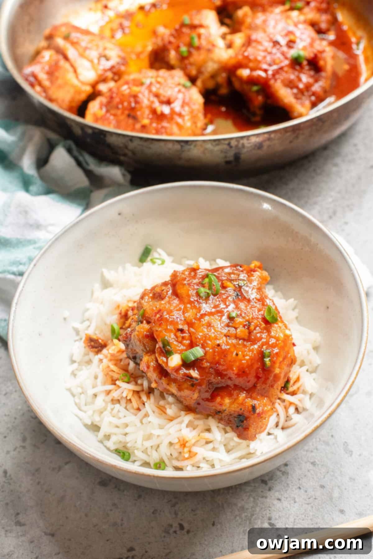 Sticky Honey Ginger Chicken 3 Honey Ginger Chicken in a bowl