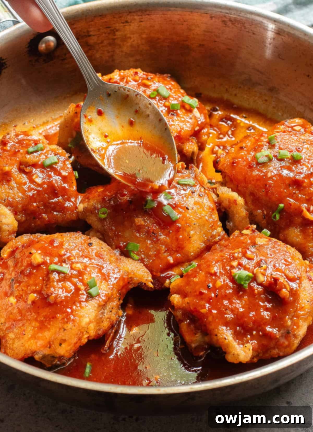 Sticky Honey Ginger Chicken 9 Honey Ginger Chicken with spoon