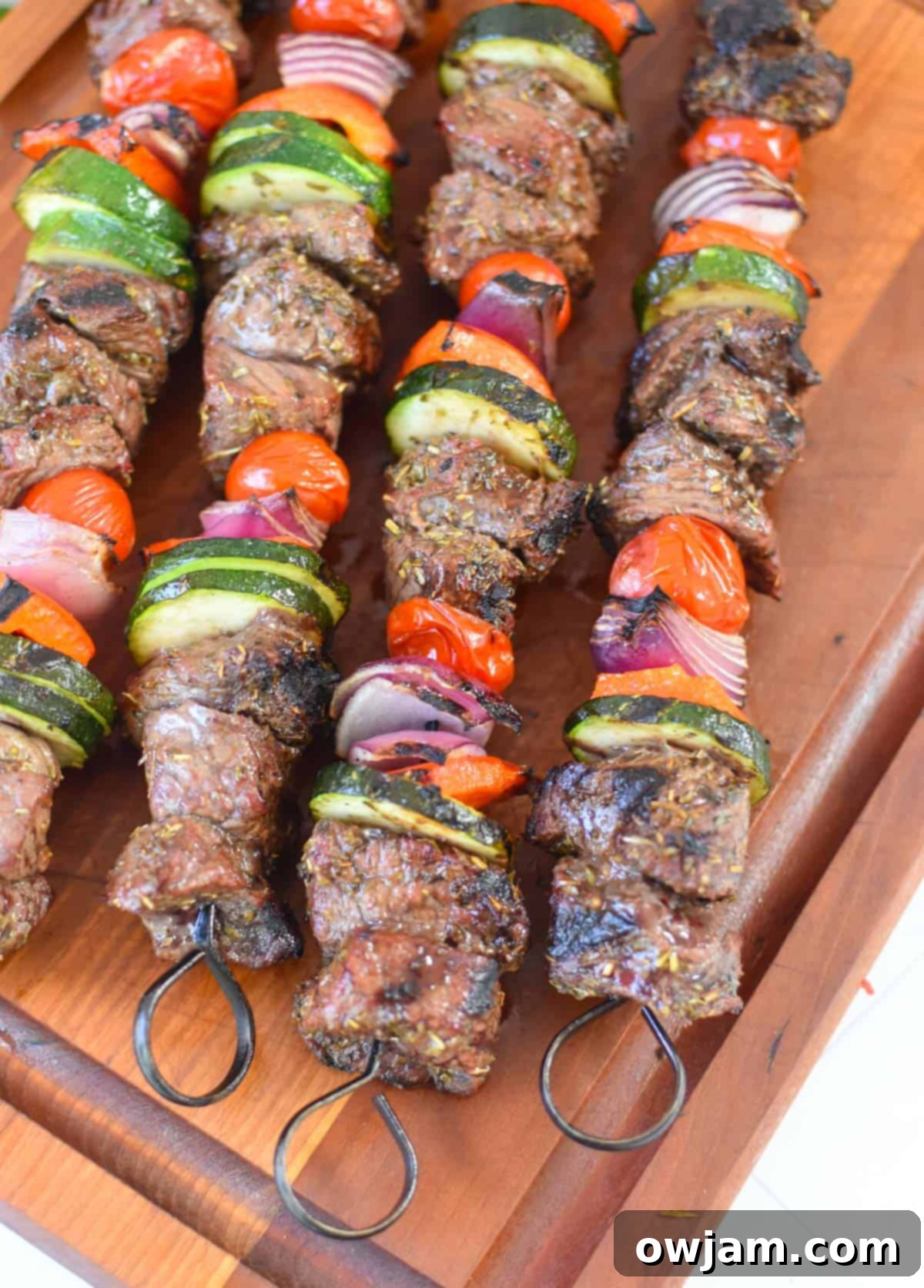 Authentic Greek Beef Souvlaki 13 Beef Souvlaki beef cubes on a cutting board