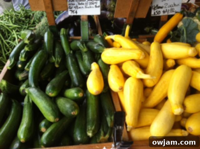 Fresh squash and zucchini, ideal for a wholesome meal, complementing Heirloom Caprese Salad