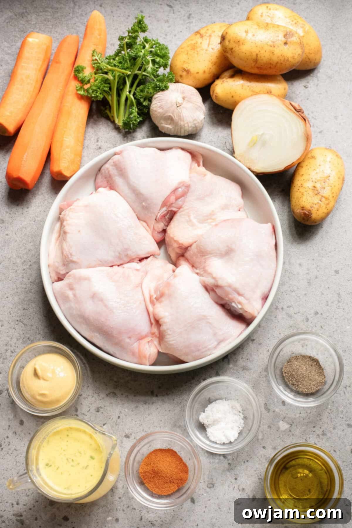 Easy Sheet Pan Honey Mustard Chicken Thighs 4 Sheet Pan Honey Mustard Chicken Thighs ingredients
