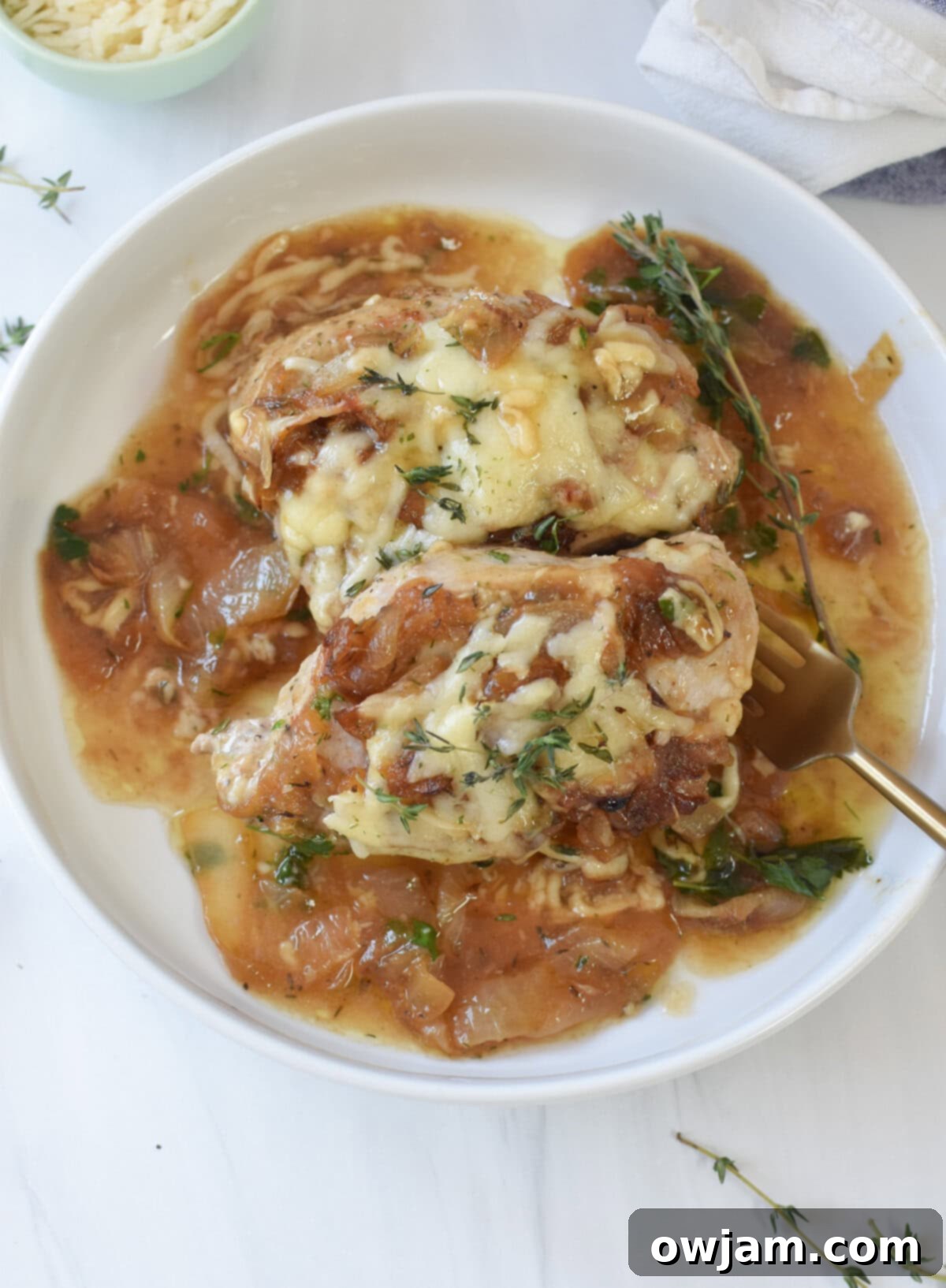 French Onion Pork Chops in a bowl 