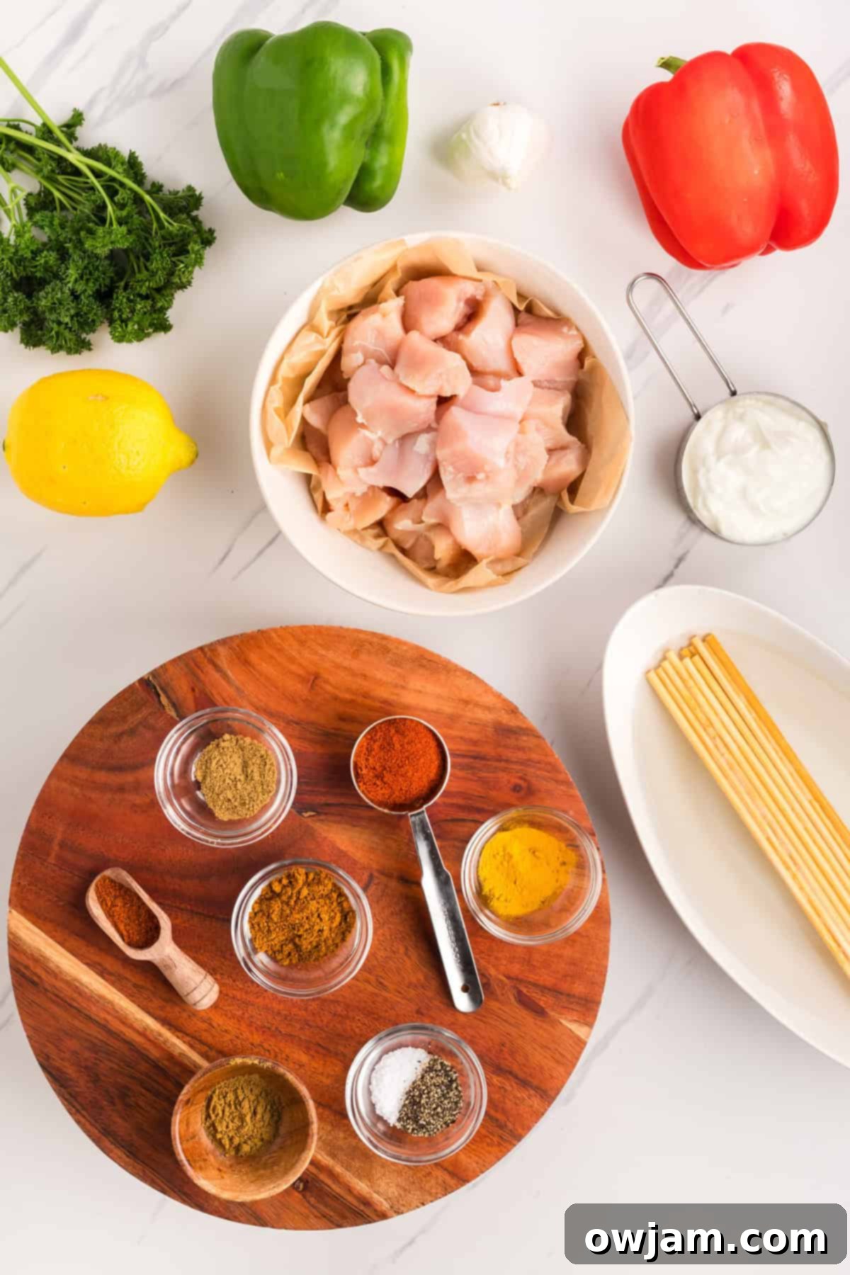 Flavorful Chicken Tikka Skewers 4 Chicken Tikka Kebabs ingredients