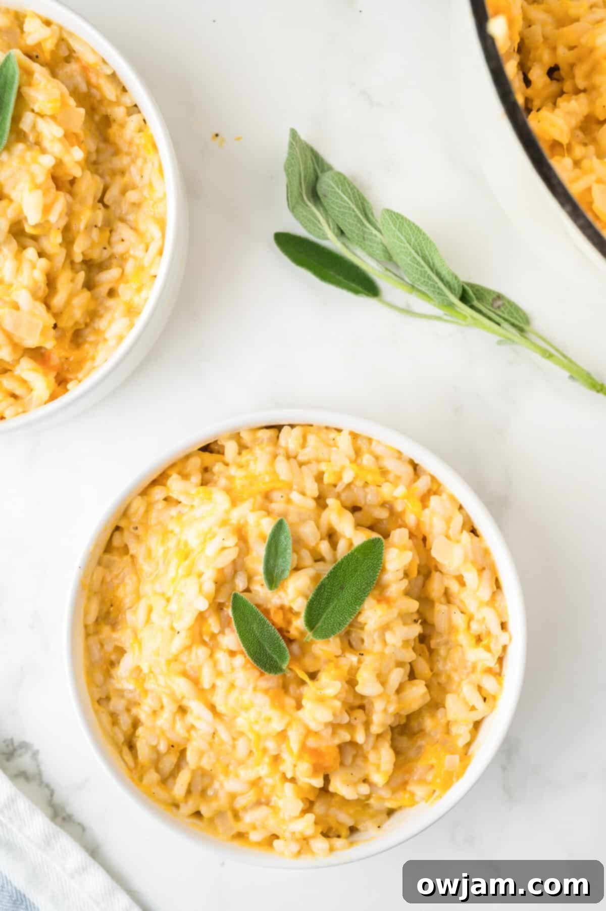 Butternut Squash Sage Risotto with sage 