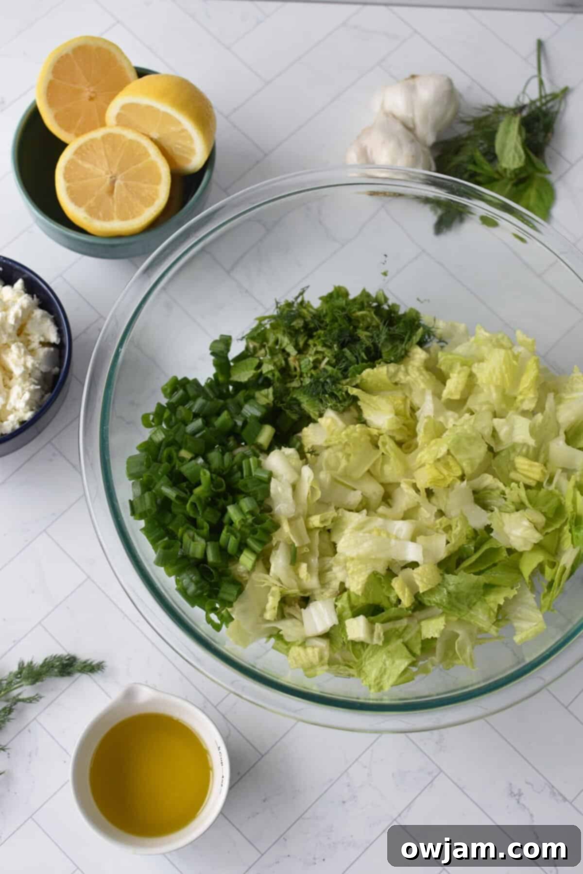 Maroulosalata Crisp Greek Lettuce Salad 6 Maroulosalata lettuce in a bowl