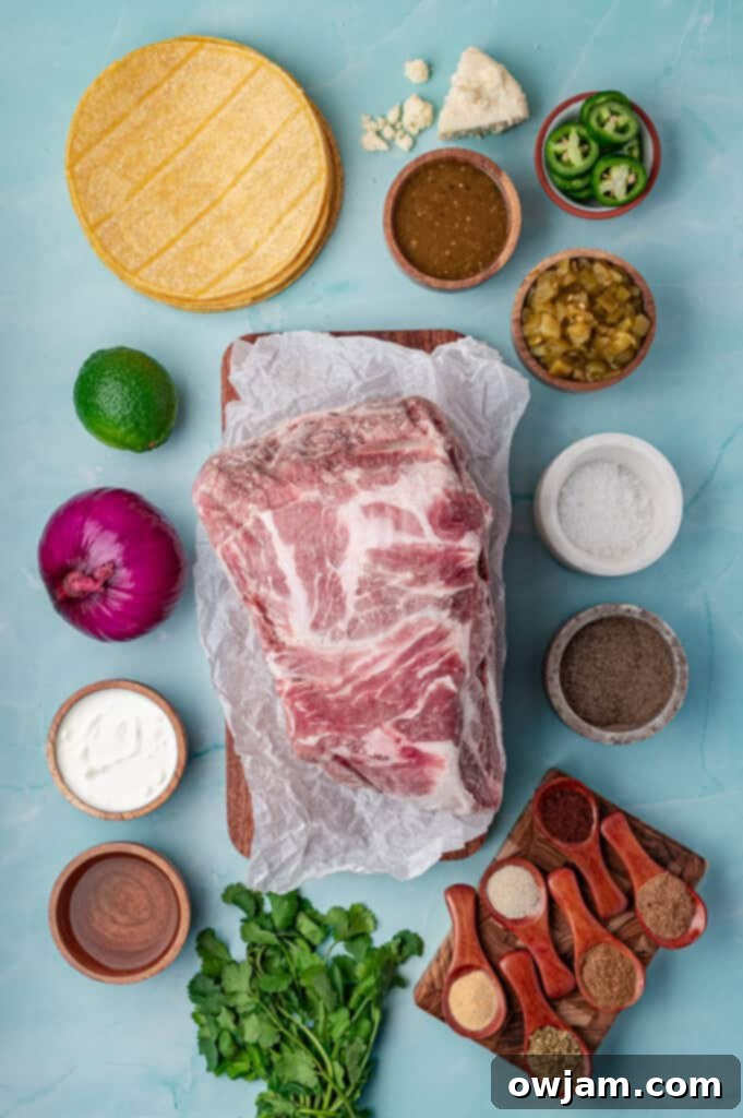 Slow Cooker Pulled Pork Tacos recipe ingredients