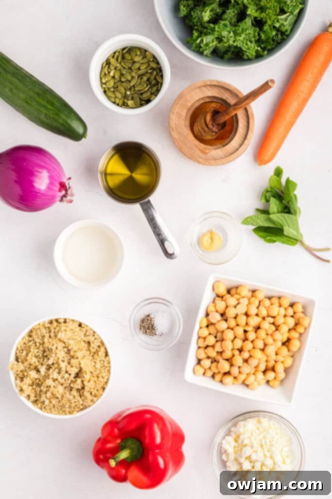 Healthy Kale Chickpea Salad 3 Kale Chickpea Salad ingredients