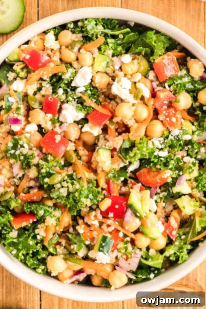 Healthy Kale Chickpea Salad 10 Kale Chickpea Salad in a big bowl
