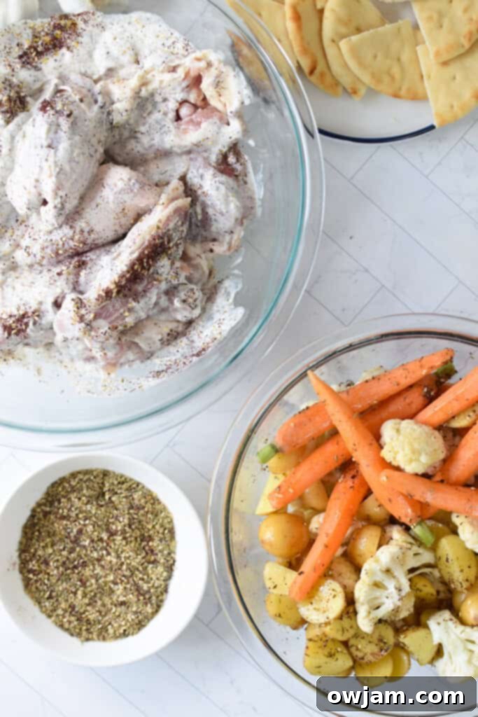 One Pan Zaatar Chicken 4 Sheet Pan Za’atar Chicken ingredients