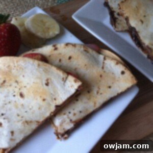 Dessert Quesadilla with fruit