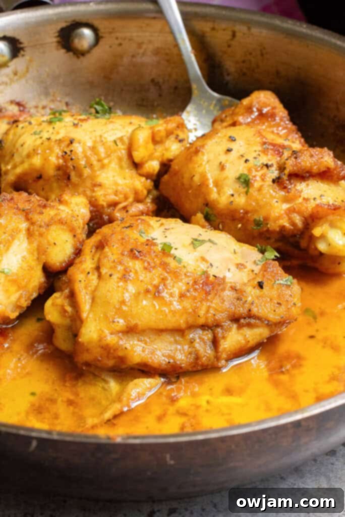 Golden Turmeric Chicken 4 Turmeric Chicken in a skillet