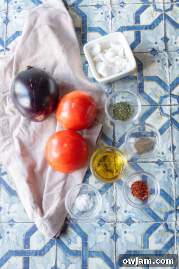 Skillet Tomato and Eggplant recipe ingredients 
