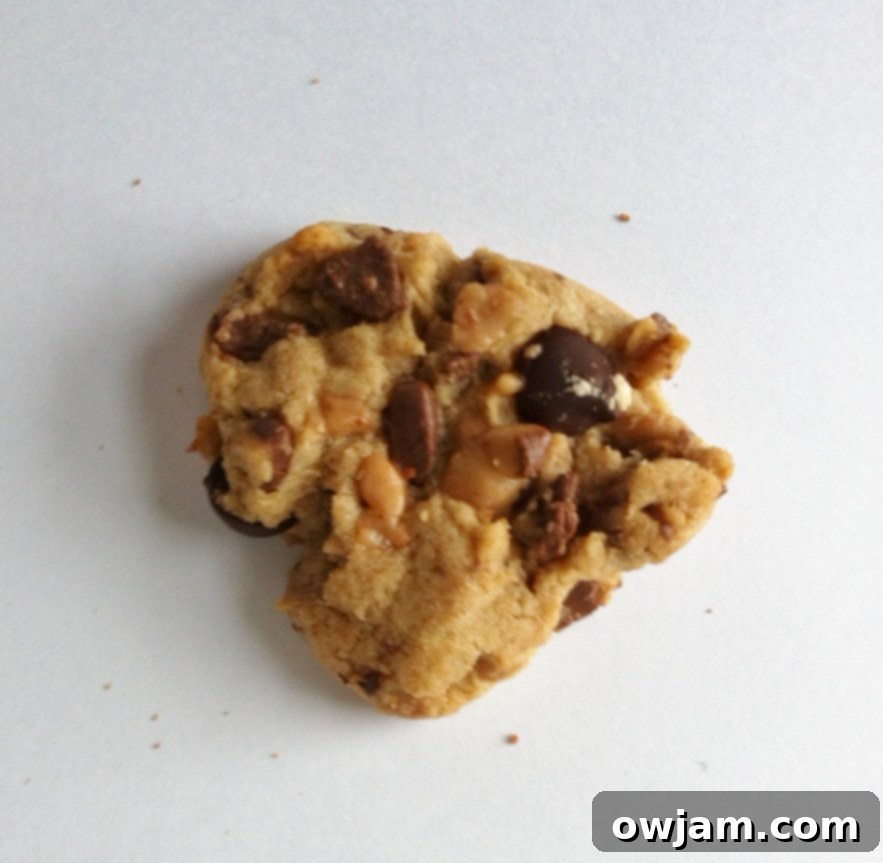 Delicious homemade Peanut Butter Toffee Cookies arranged on a plate, ready to be enjoyed