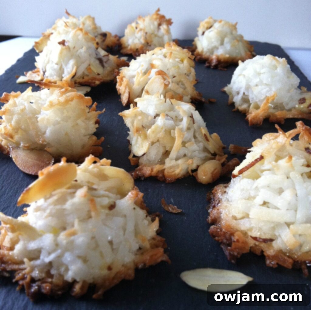 Lemony Almond Macaroons cookies arranged on a plate