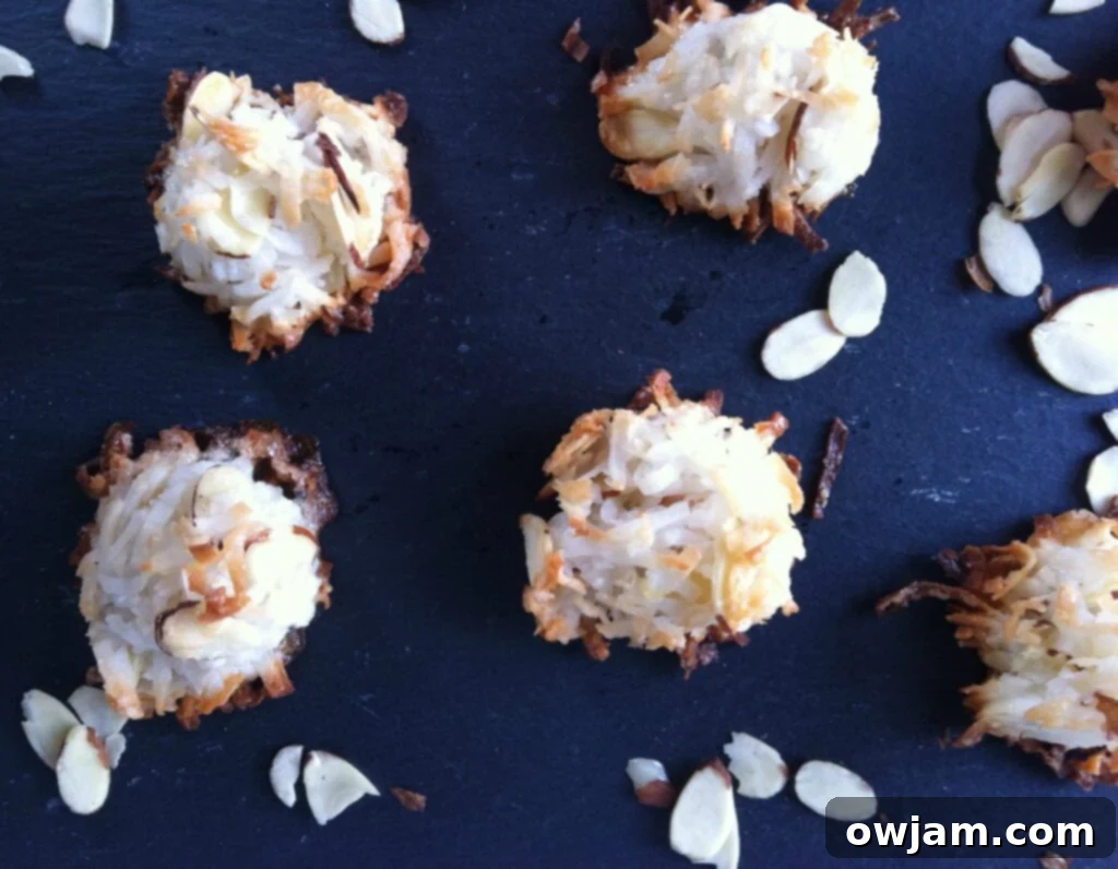 Close up of Lemony Almond Macaroons showcasing texture