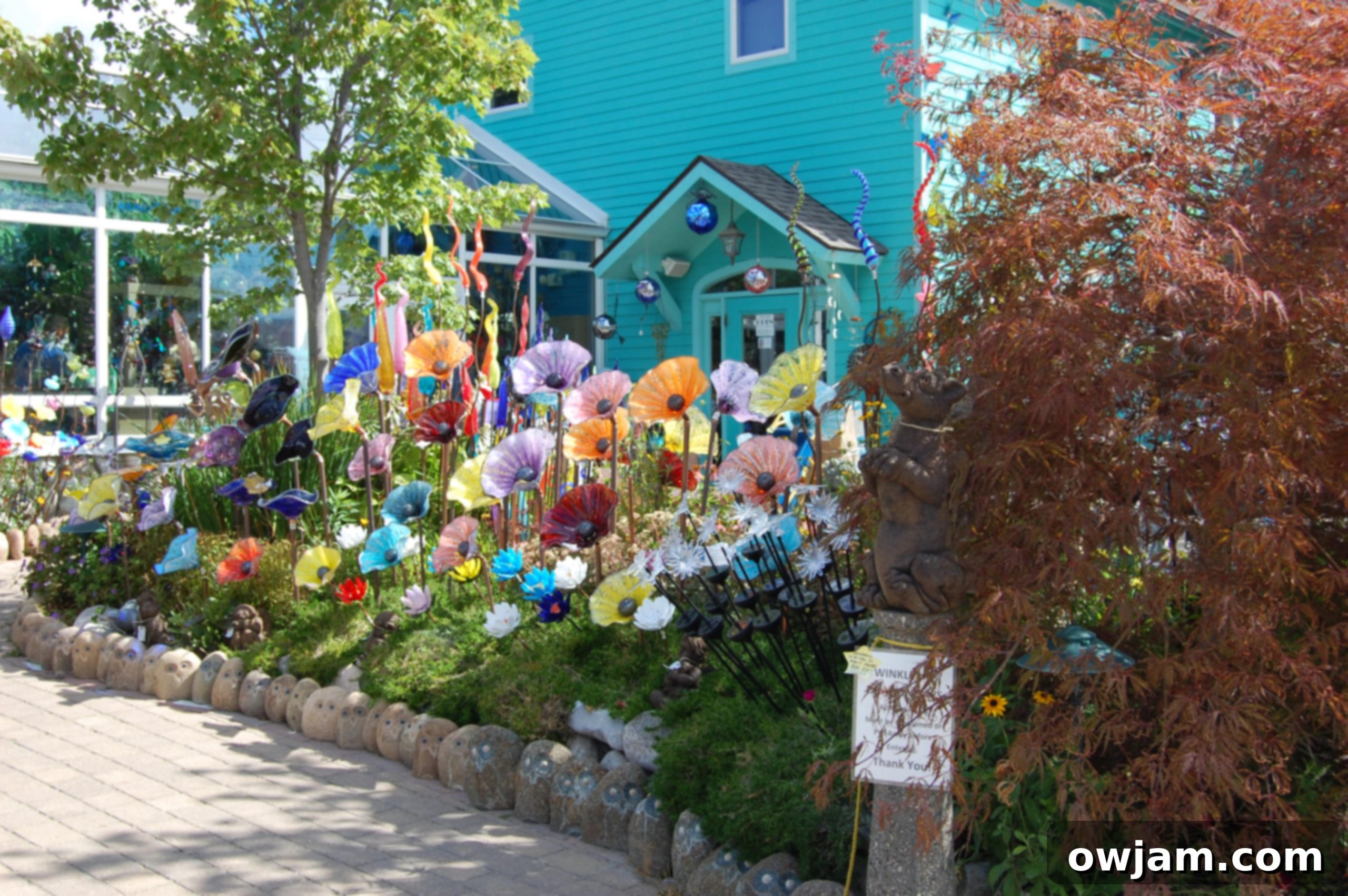 Outdoor decorative items in a Suttons Bay store.